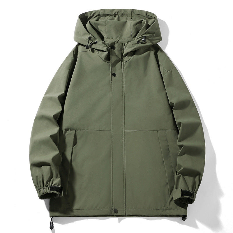 Herren Wasserabweisende Übergangsjacke mit verstellbarer Kapuze und praktischen Taschen Echoarchiv