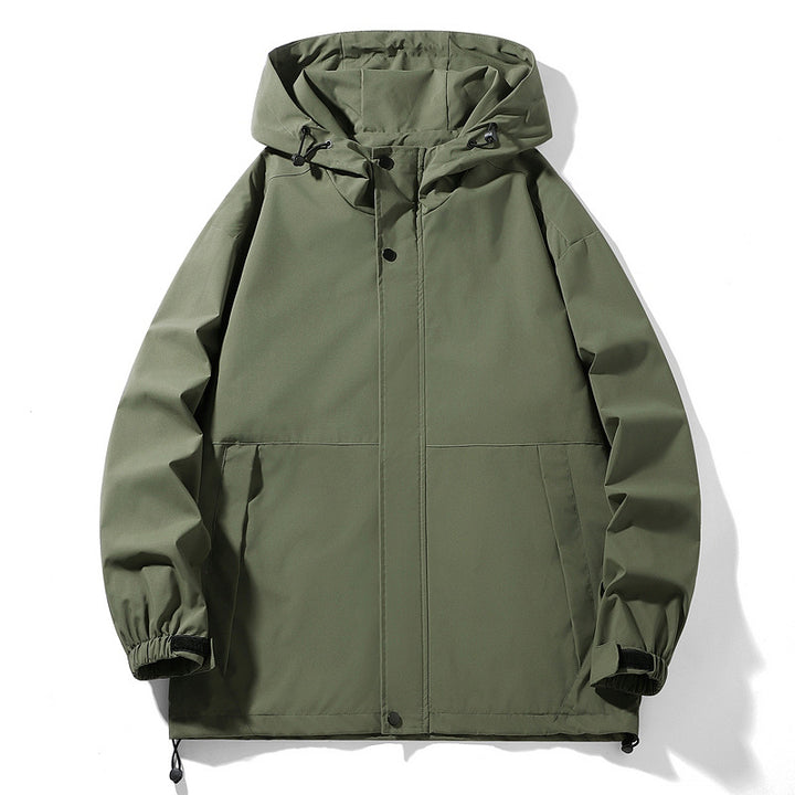 Herren Wasserabweisende Übergangsjacke mit verstellbarer Kapuze und praktischen Taschen Echoarchiv