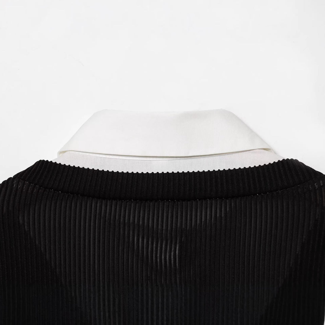 Damen Langes Hemdblusenkleid mit eingearbeiteter Strickweste Echoarchiv