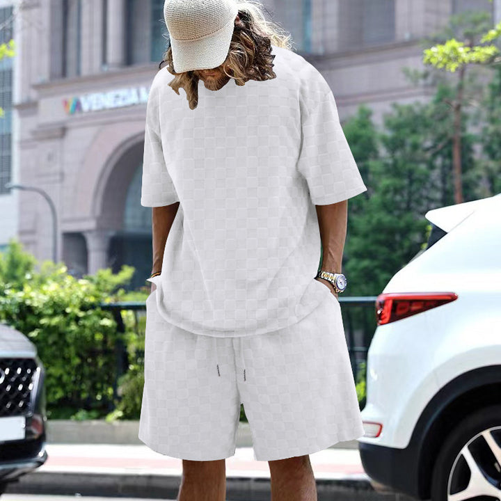 Herren lässiges Sportensemble mit kariertem Design Echoarchiv