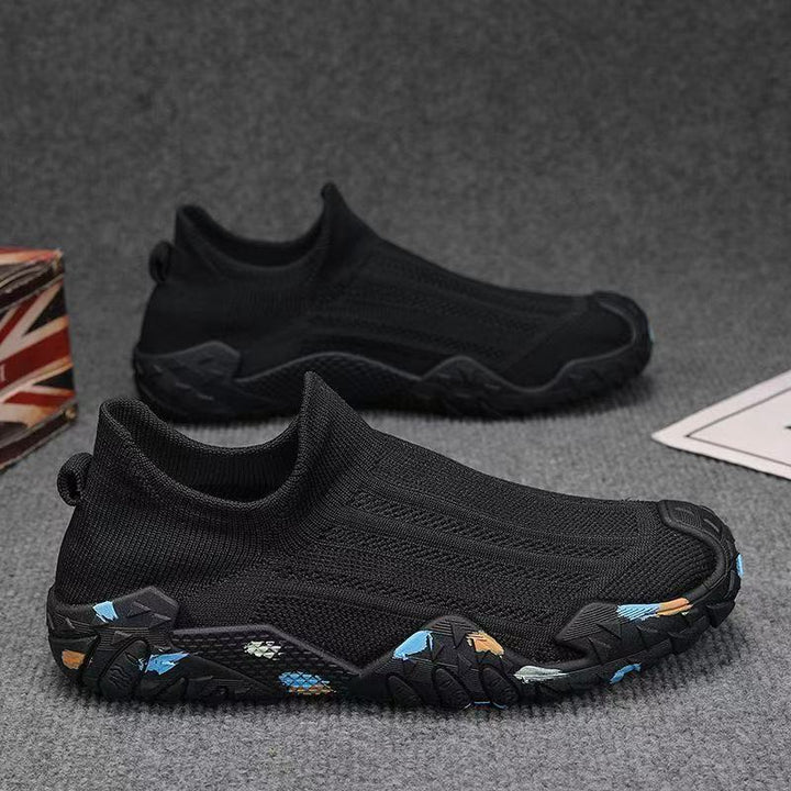 Herren Elastischer Strick-Fußschuh mit rutschfester, gemusterter Profilsohle Echoarhiv