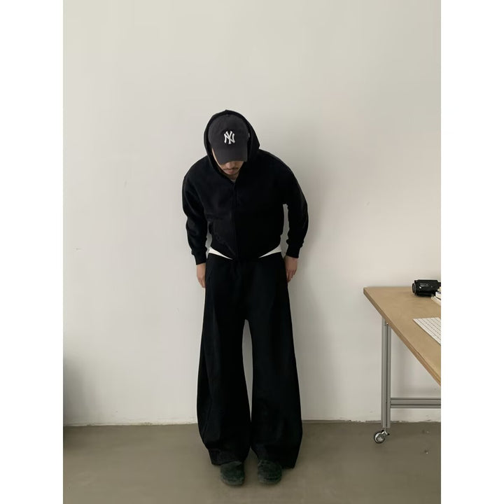 Damen Modisches Oversized Hoodie und Weitbein-Hosen Set Echoarchiv