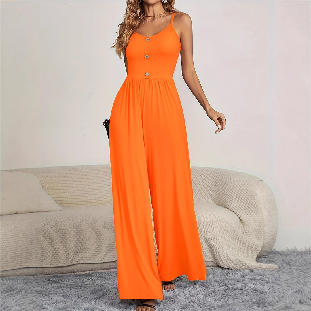 Damen Jumpsuit mit knöpfbarem Oberteil und weitem Bein Echo Archiv