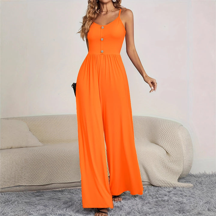Damen Jumpsuit mit knöpfbarem Oberteil und weitem Bein Echo Archiv