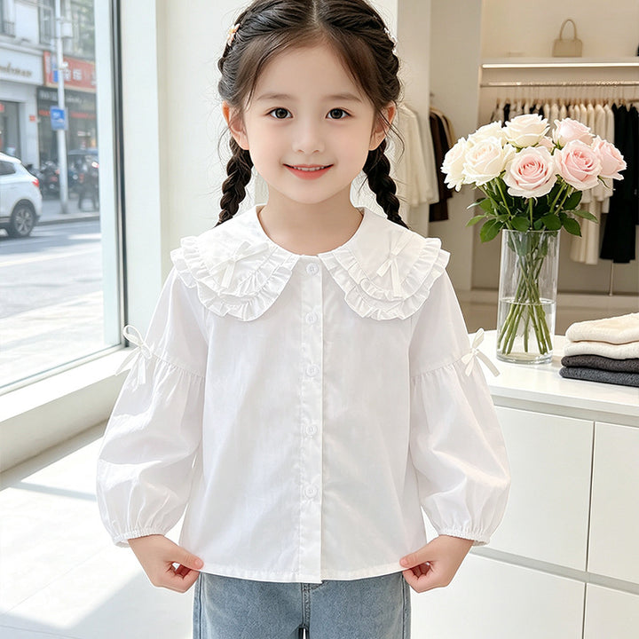 Mädchen Bluse mit Rüschendesign und niedlichem Kragen Echo Archiv