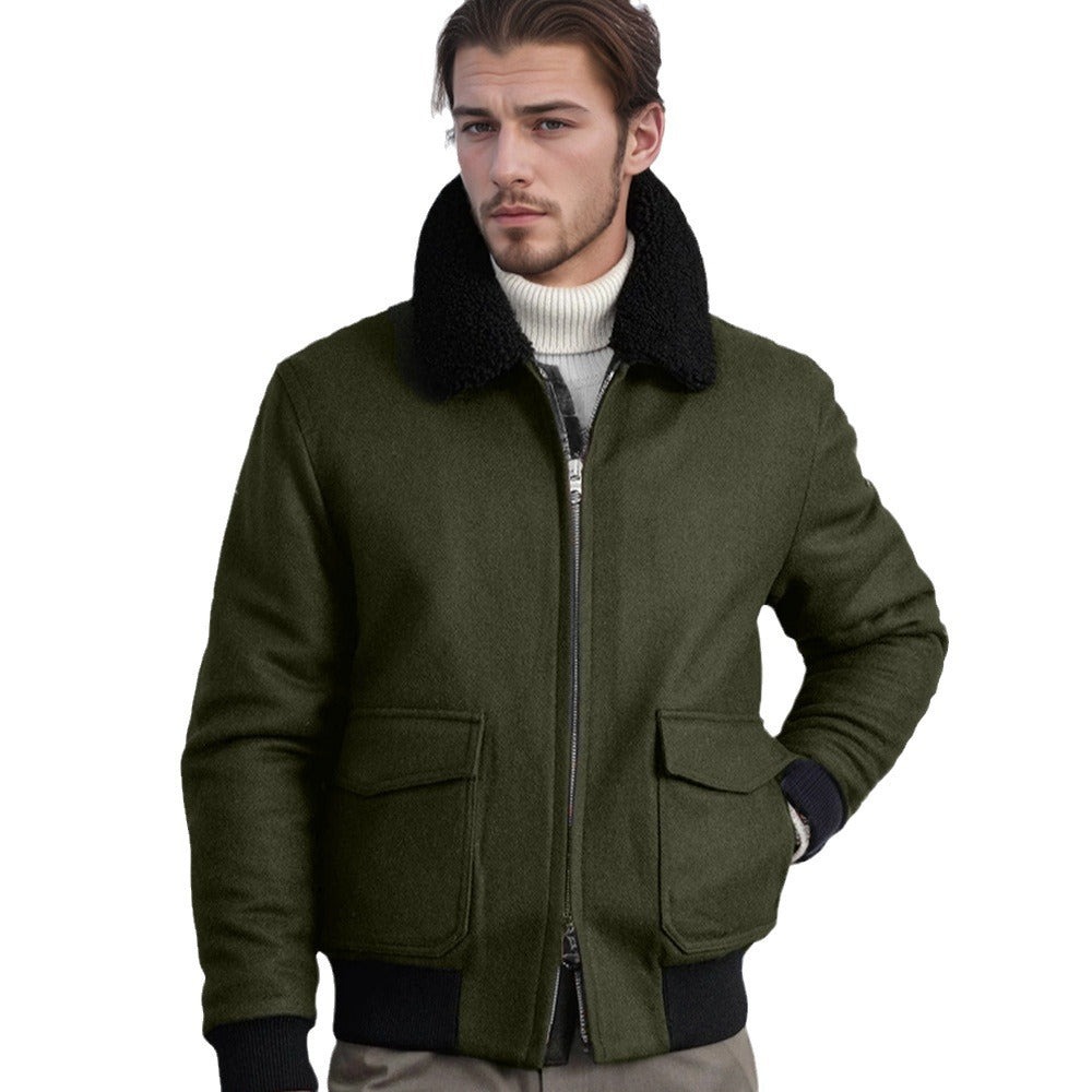 Herren warme Fleecejacke mit Stehkragen und praktischen Taschen Echoarchiv