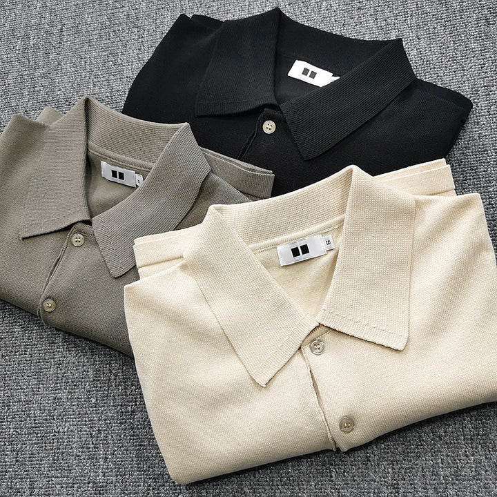 Herren Feinstrick Polohemd mit Kurzarm und feiner Knopfleiste Echo Archiv