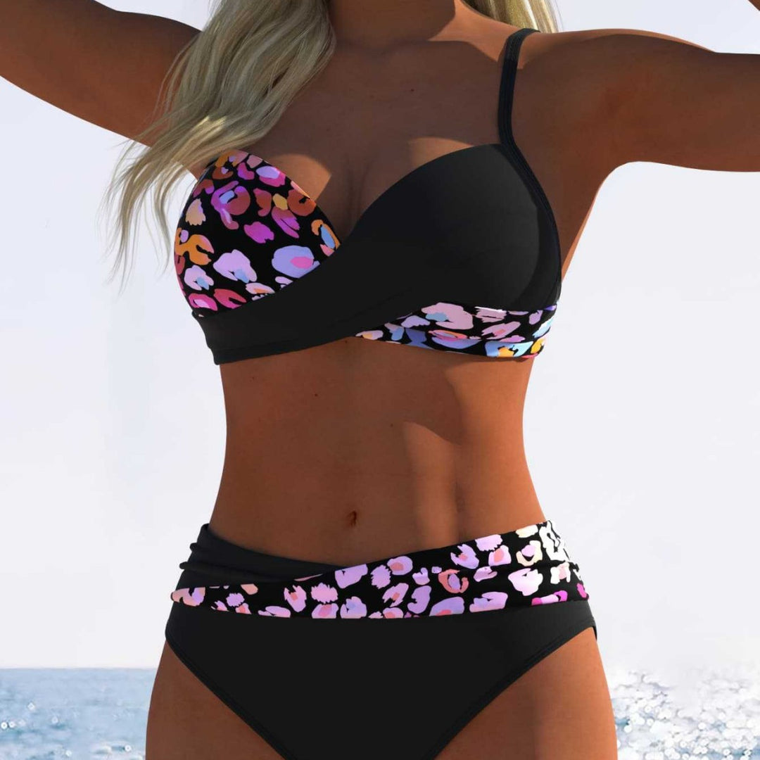 Damen Bikini mit gepolstertem Oberteil und hohem Taillenschnitt Echo Archiv