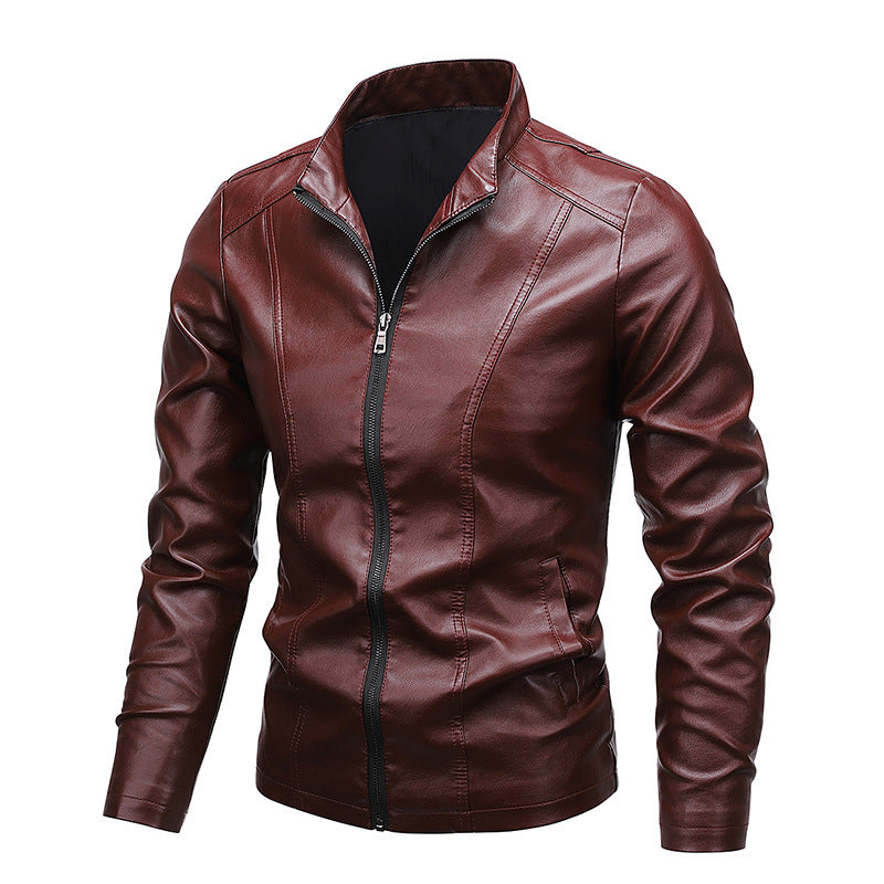 Herren Modische Kunstlederjacke mit klassischem Kragen Echo Archiv
