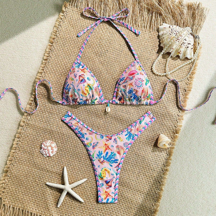 Damen Triangel-Bikini mit maritimem Muster und stylischen Details Echo Archiv