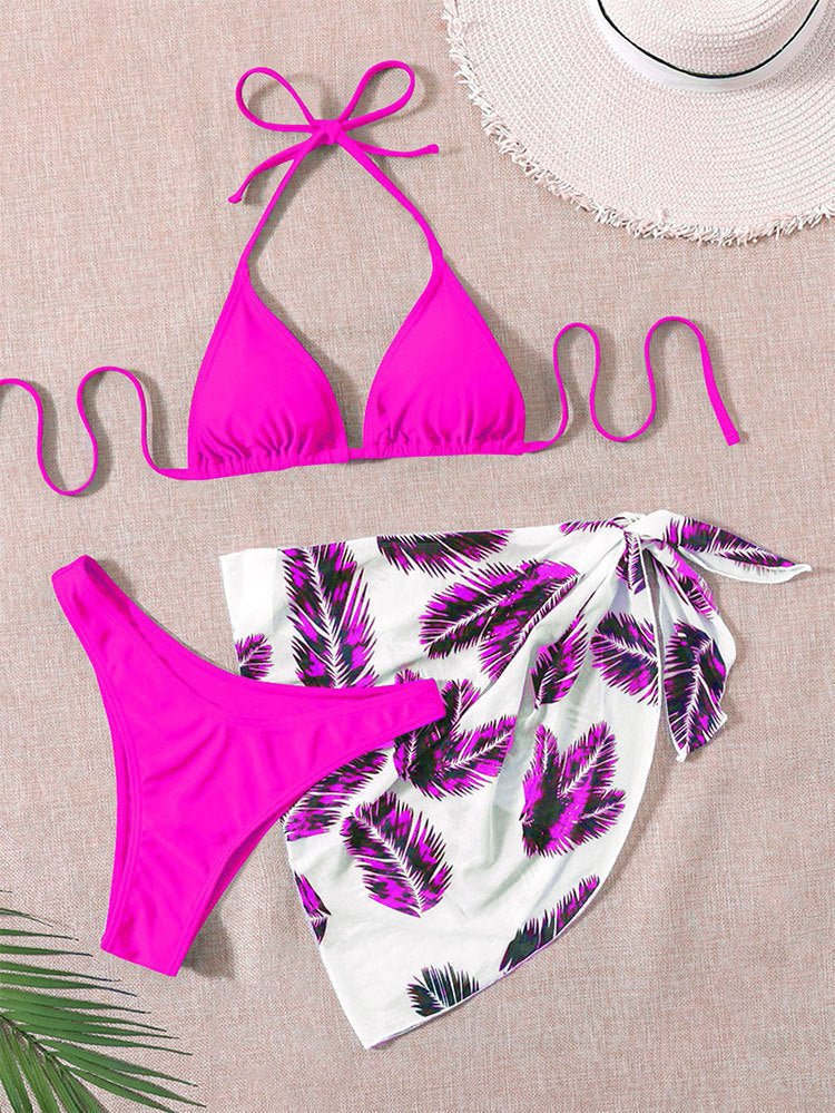Damen Triangel-Bikini mit bedrucktem Wickelrock Echo Archiv