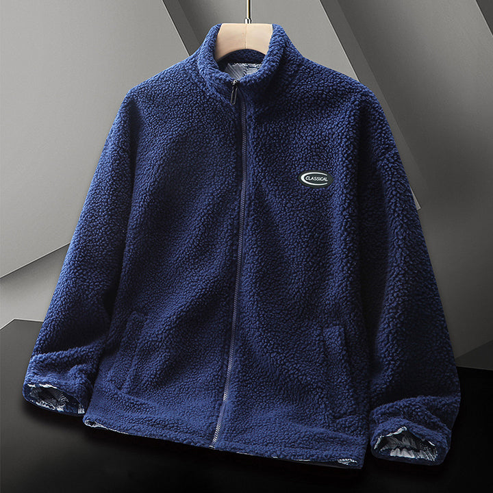 Herren warme Fleecejacke mit hohem Kragen und elastischen Bündchen Echoarchiv