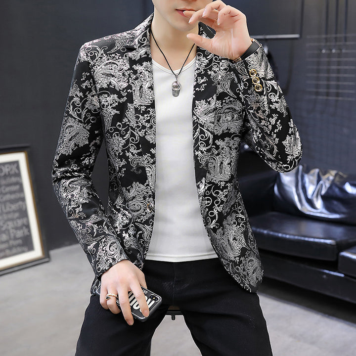 Herren eleganter Blazer mit luxuriösem Jacquard-Muster Echoarchiv
