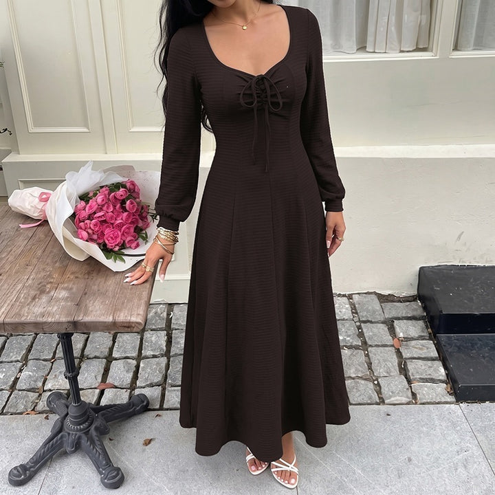 Damen Modisches Maxikleid mit gerafftem Ausschnitt Echo Archiv