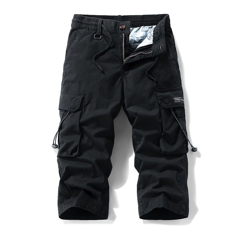Herren knielange Cargo-Hose mit elastischem Komfortbund, Tunnelzug und Multifachtaschen Echo Archiv
