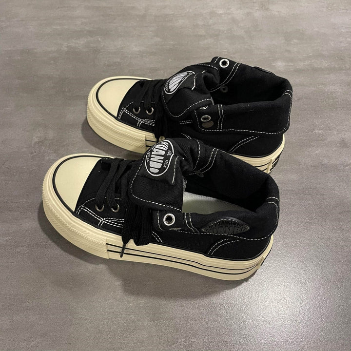Damen High-Top Sneakers mit dicker Gummisohle und seitlichem Reißverschluss Echo Archiv