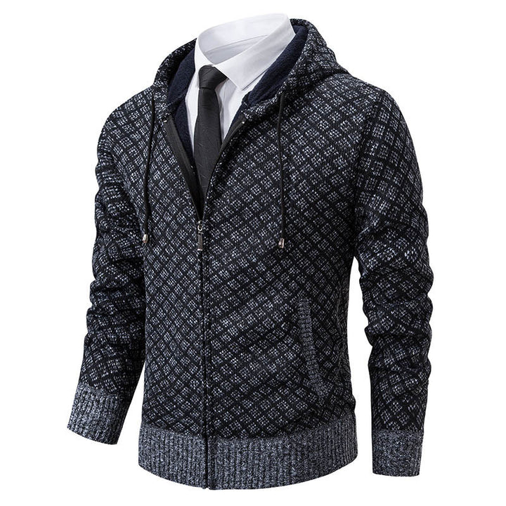 Herren stylische Jacke mit modernem Wabenmuster und Kapuze Echoarchiv