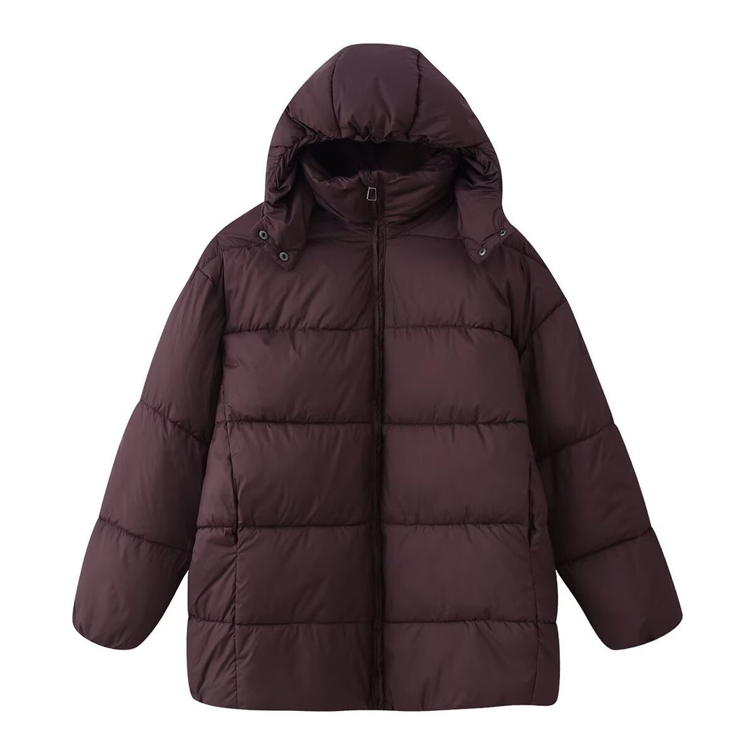 Damen Oversize-Steppmantel mit Kapuze und wattierter Thermofüllung Echo Archiv