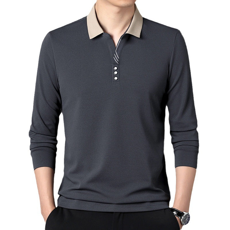 Herren Langarm Poloshirt mit modernen Akzenten und eleganter Knopfleiste Echoarchiv