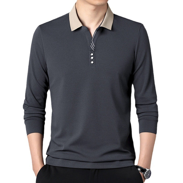 Herren Langarm Poloshirt mit modernen Akzenten und eleganter Knopfleiste Echoarchiv
