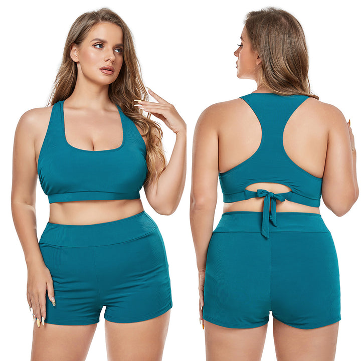 Damen Sportliches Bikini-Set mit hoch geschnittenem Höschen und rutschfestem Oberteil Echo Archiv