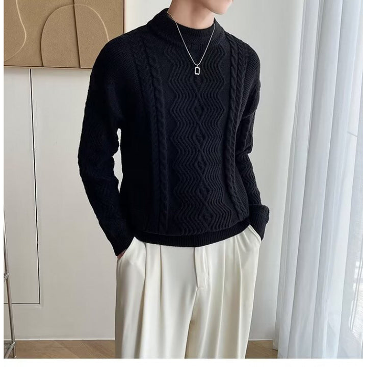 Herren Grobstrickpullover mit modernen Zopfmuster Echo Archiv