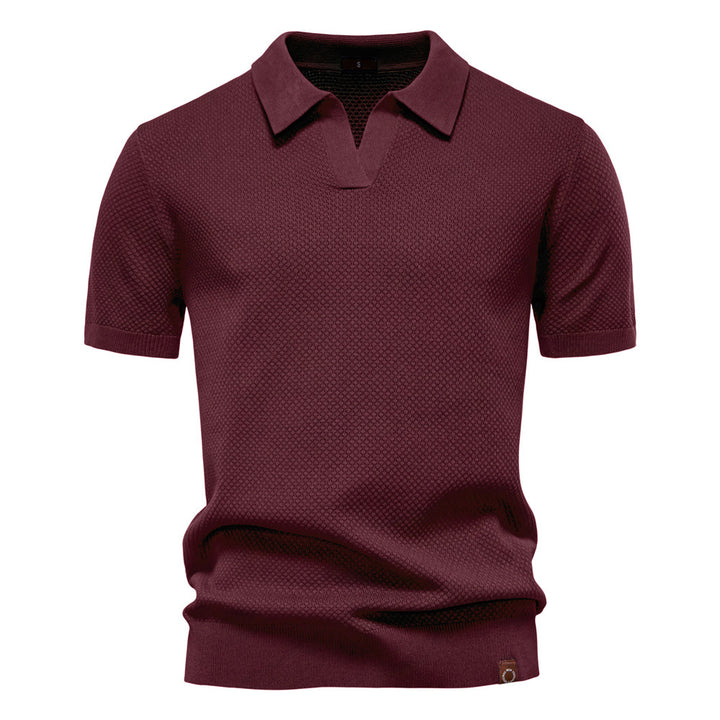 Herren Kurzärmliges Polo-Shirt mit strukturiertem Design Echoarchiv