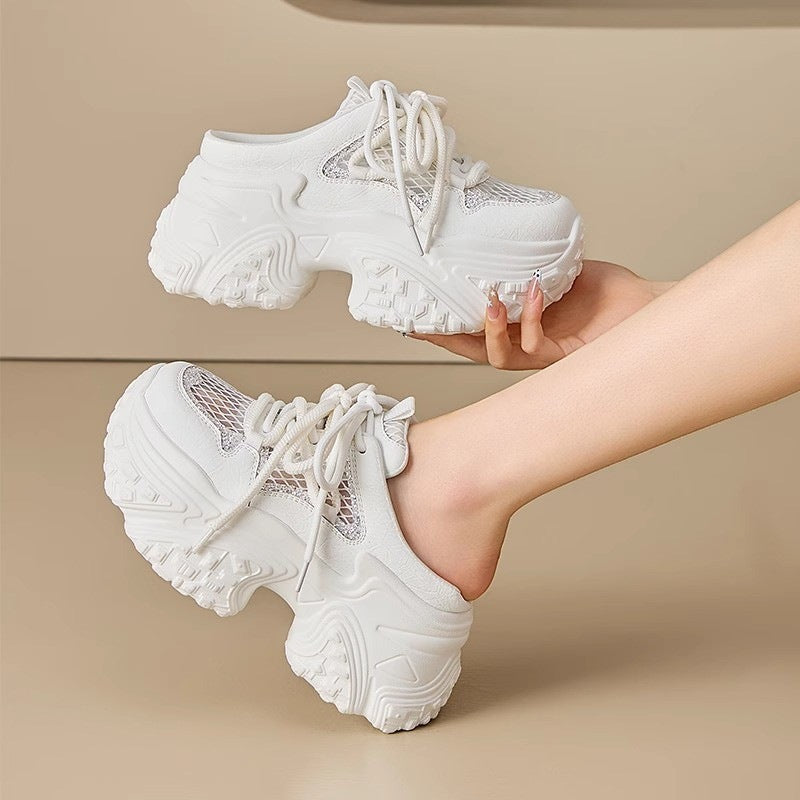 Damen Sportliche Sneakers mit hohem Plateau und atmungsaktiver Netzstruktur Echo Archiv