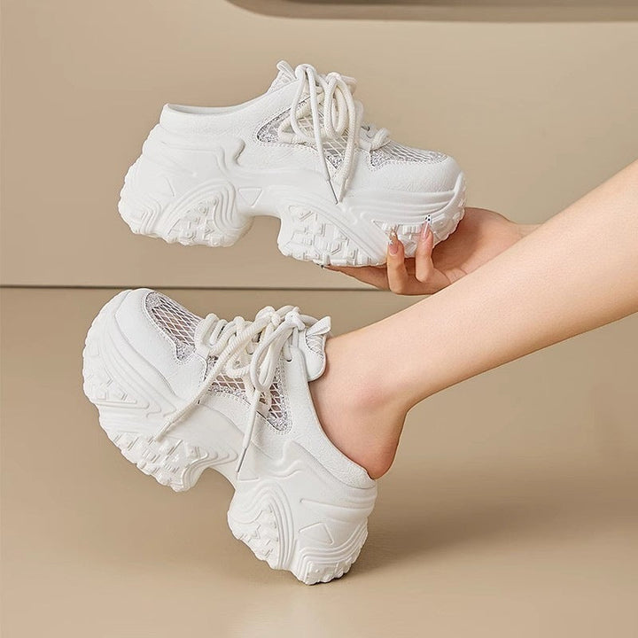 Damen Sportliche Sneakers mit hohem Plateau und atmungsaktiver Netzstruktur Echo Archiv
