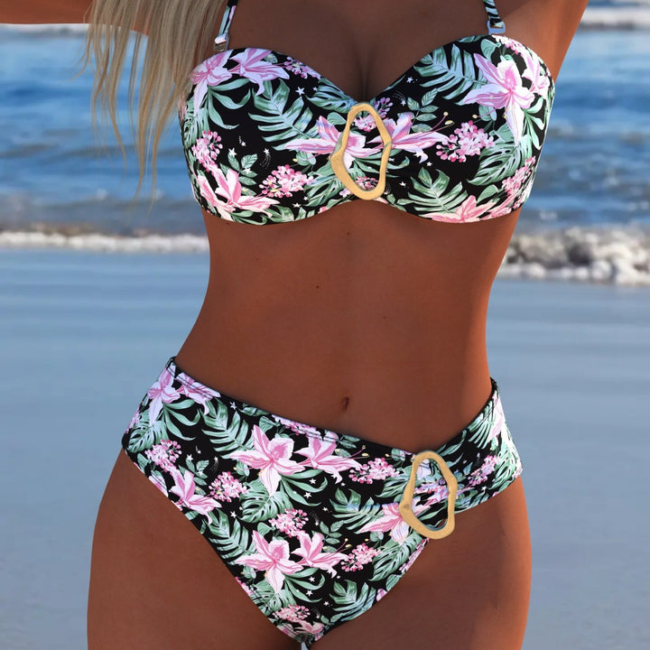 Damen Bikini-Set mit elegantem Balconette-Oberteil und hoch geschnittenen Höschen Echo Archiv