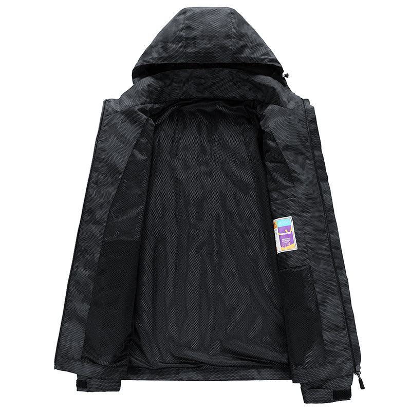 Herren Wetterfeste Outdoor-Jacke mit verstellbarem Kapuzenkragen Echo Archiv