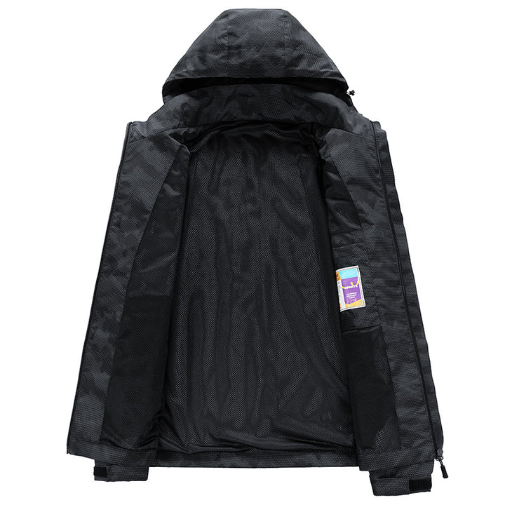 Herren Wetterfeste Outdoor-Jacke mit verstellbarem Kapuzenkragen Echo Archiv