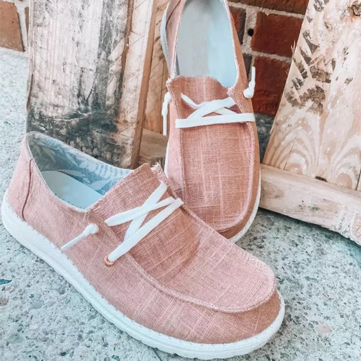 Damen Freizeit-Slip-On Schuhe mit elastischen Schnürdetails und rutschfester Sohle Echoarchiv