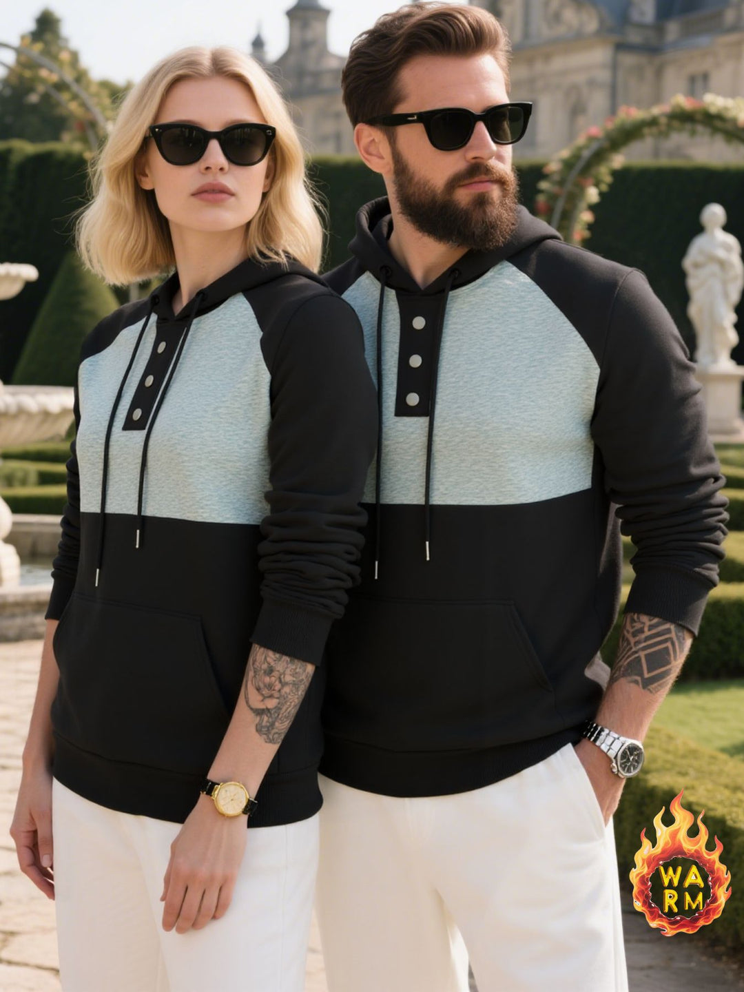 Herren Hoodie mit Knopfleiste und sportlichem Design Echoarchiv