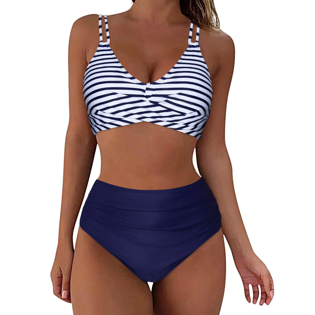 Damen Trendiger Hochschnitt-Bikini mit Raffung Echo Archiv