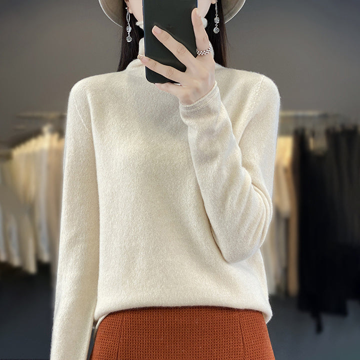 Damen Weicher Feinstrick-Rollkragenpullover mit kaschmirähnlicher Haptik und verlängerten Bündchen Echoarchiv