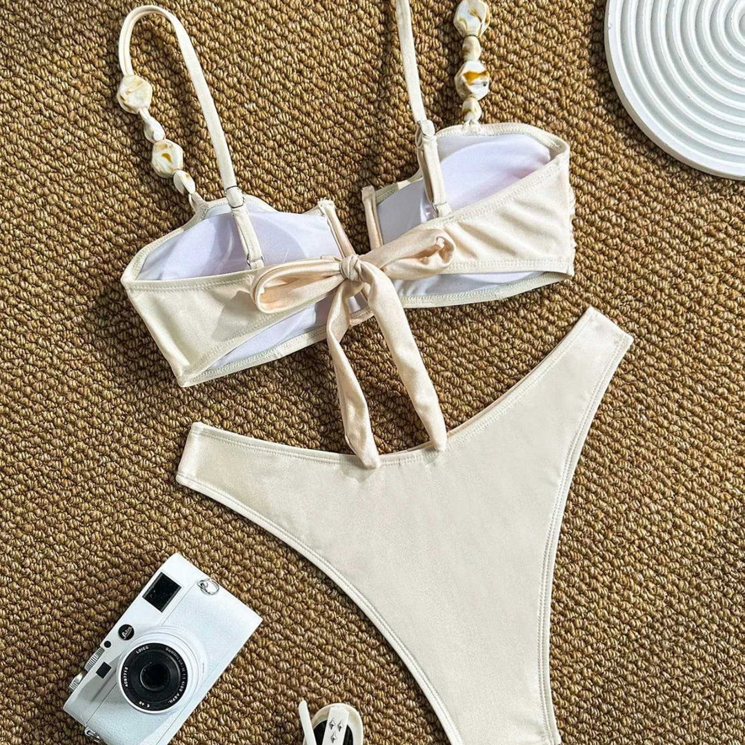 Damen Bikini mit Raffungen und dekorativen Trägern Echo Archiv