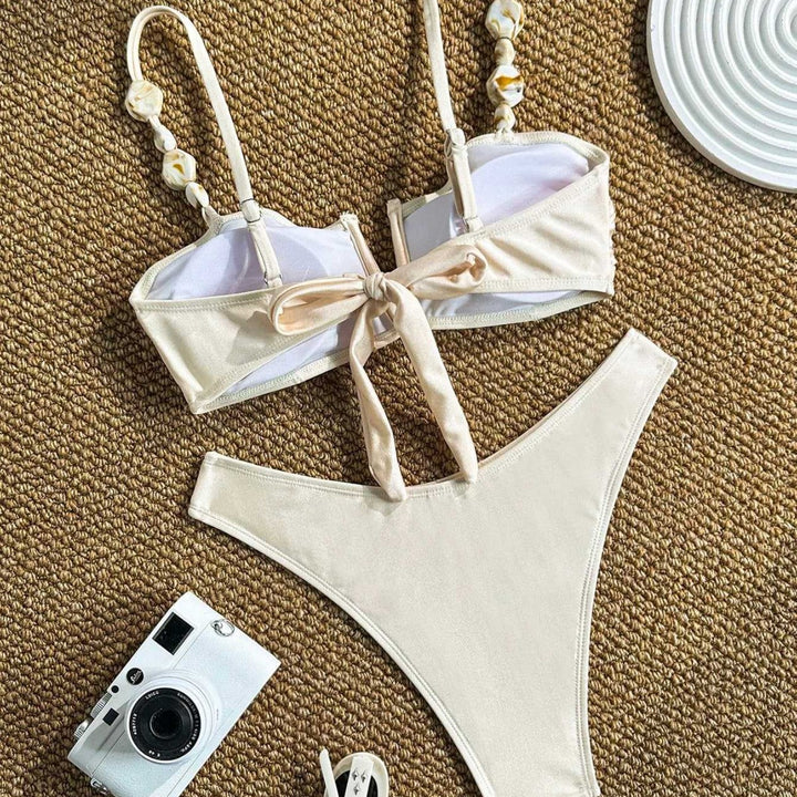 Damen Bikini mit Raffungen und dekorativen Trägern Echo Archiv