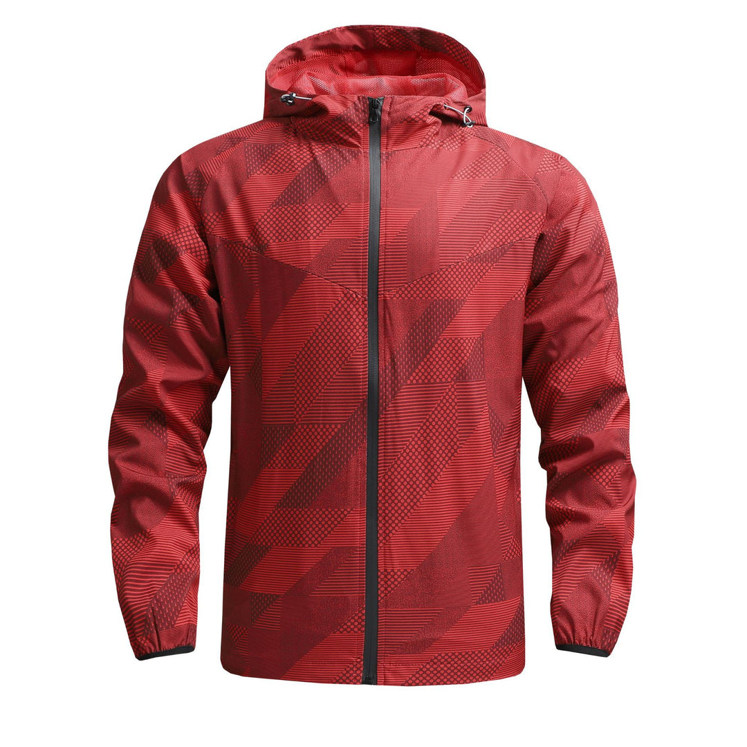 Herren ultraleichte Kapuzen-Trainingsjacke mit winddichter Oberfläche und Packfunktion Echo Archiv