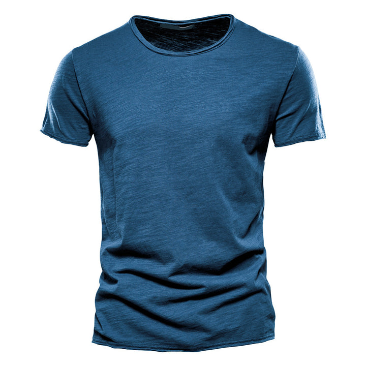 Herren nan leichtes Baumwolljersey Kurzarmshirt mit V-Ausschnitt und schmaler Passform Echo Archiv