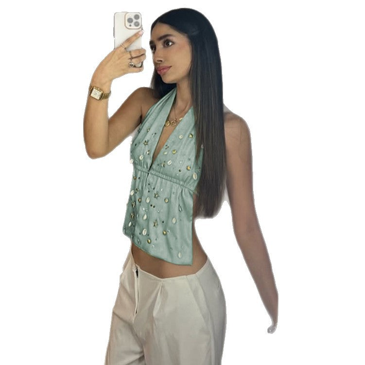 Damen Strandtop mit geschmackvollen Perlendetails Echo Archiv