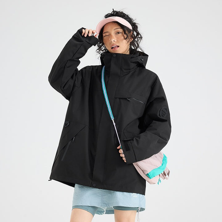 Herren Wasserdichte Outdoor-Softshelljacke mit Kapuze, hohem Stehkragen & Reißverschlusstaschen Echoarchiv