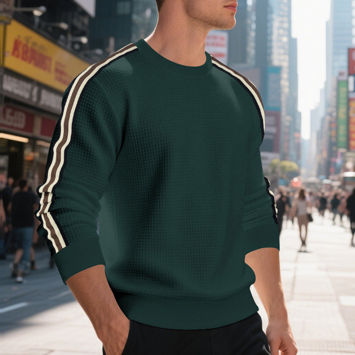 Herren modischer Sweatshirt mit strukturiertem Design und kontrastierenden Ärmeln Echoarchiv