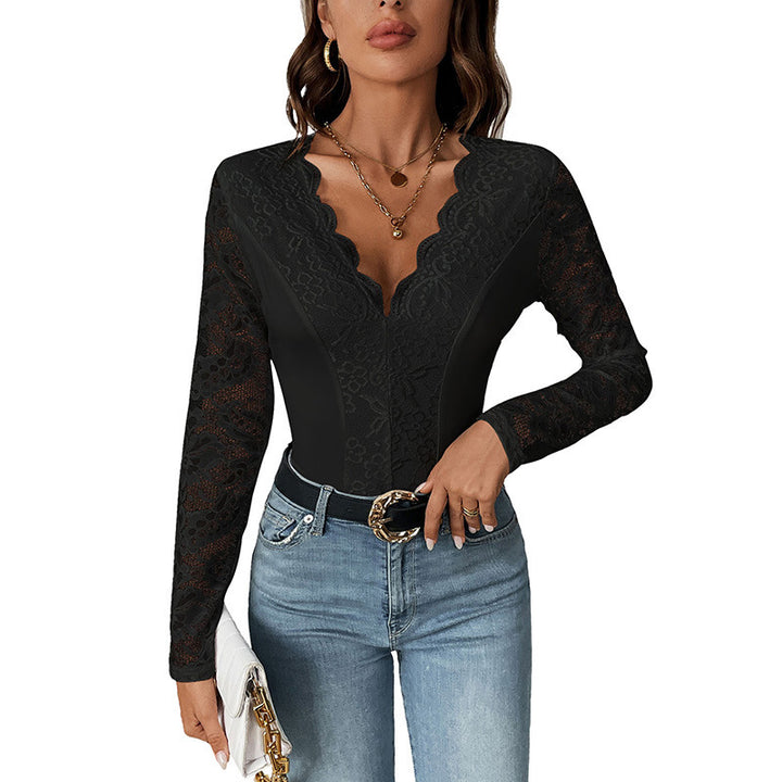 Damen Eleganter Spitzen-Bodysuit Echo Archiv