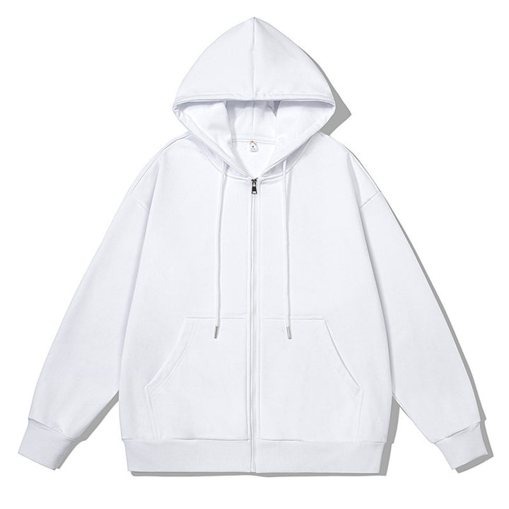 Unisex oversized Kapuzenjacke mit ausladendem Schulterschnitt, durchgehendem Reißverschluss und French-Terry Echo Archiv