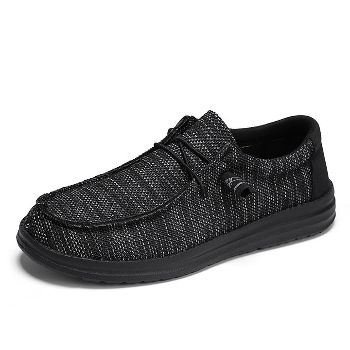 Herren atmungsaktive Mokassin‑Slipper aus Strick mit Memory‑Fußbett und rutschfester EVA‑Laufsohle Echo Archiv