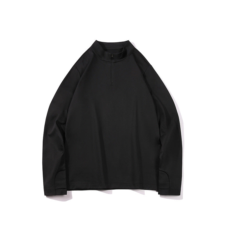 Herren Langärmeliges Halbzip-Sweatshirt mit Stehkragen und weitem Schnitt aus technischem Jersey Echo Archiv