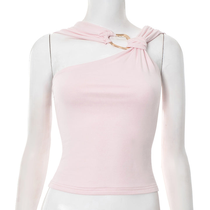 Damen asymmetrisches Trägershirt mit dekorativer Ringverzierung Echo Archiv