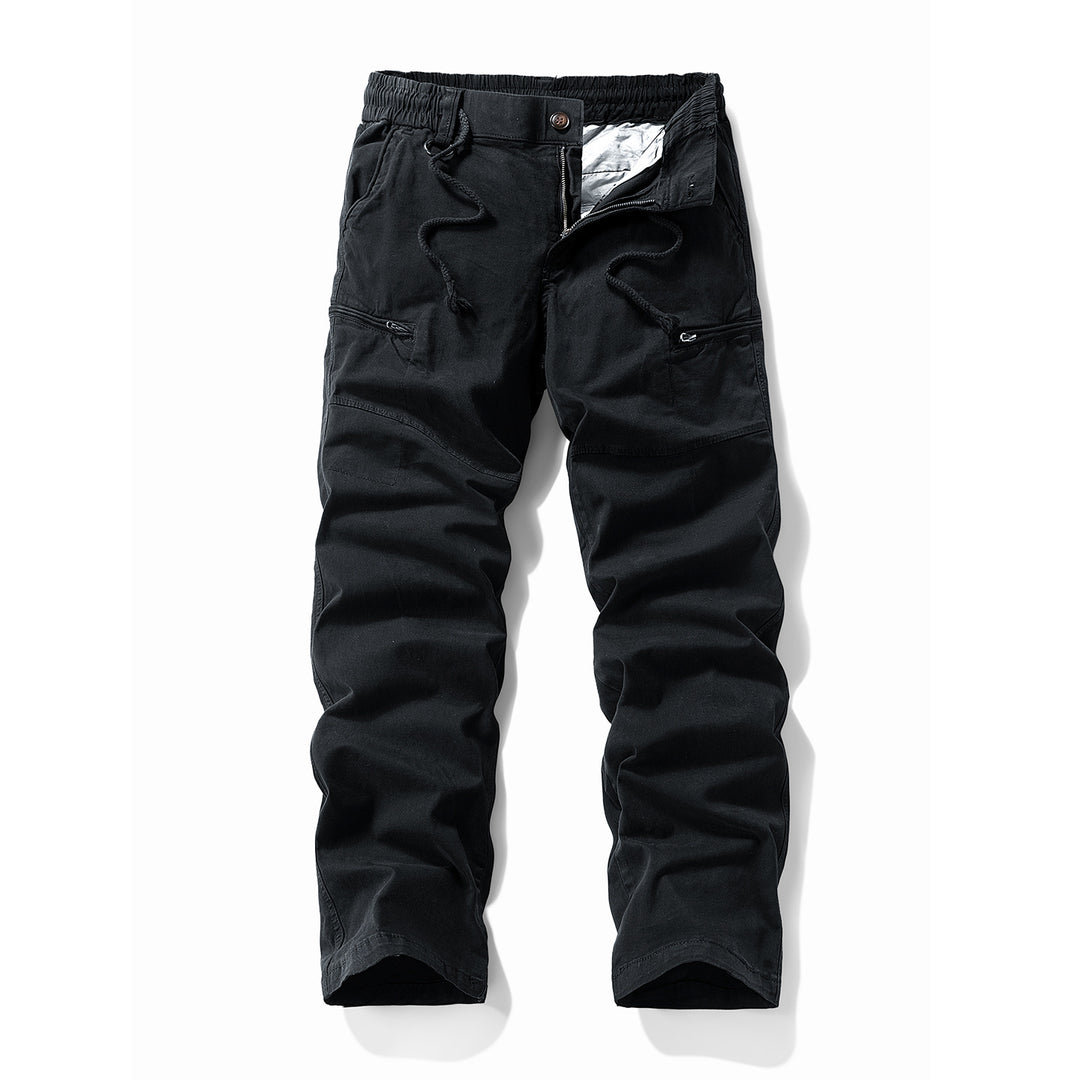 Herren Komfort-Canvas-Cargo-Hose mit elastischem Tunnelzugbund, Kniepaneelen und Multifachtaschen Echo Archiv
