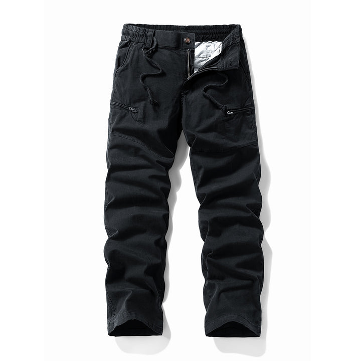Herren Komfort-Canvas-Cargo-Hose mit elastischem Tunnelzugbund, Kniepaneelen und Multifachtaschen Echo Archiv